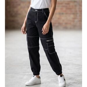 Rachel Paige Carpenter Jeans Womens L Baggy Joggers Y2K Black Pants Skater Goth